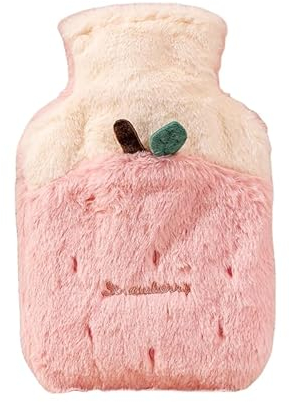 ZONTO Bouillotte Bouteille D'Eau Chaude Remplie D'Eau, Compresse Chaude Épaissie, Réchauffeur De Ventre, Sac À Main, Peluche Et Mignon Pour Les Femmes-D-1000 Ml
