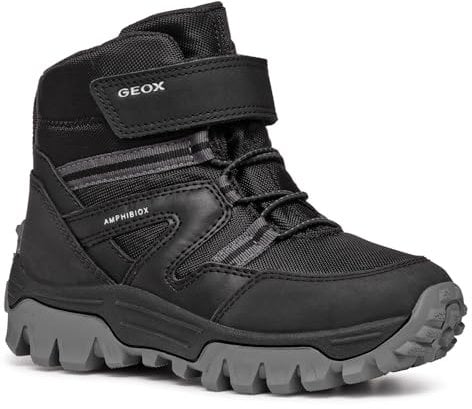 Geox J Himalaya Boy B ABX Ankle Boot, Black, 30 EU