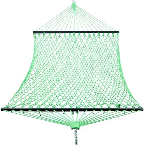 Gafete 14ft Double Rope Hammocks, 59'' Wide Hardwood Spreader Bar, Queen Hammock (Spring, Queen)