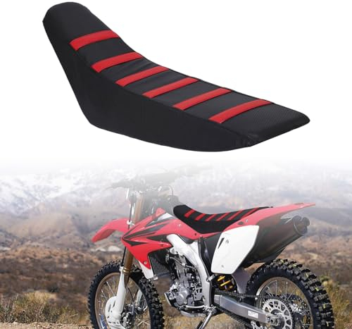 BIUGERCN Motorrad-Sitzbezug Universal Dirt Bike Sitzkissen für CR50 CR80 CR125 CR250 CRF125 CRF250 CRF450 50cc-450cc Motocross Pit Bike Enduro Rot