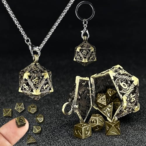 DND Würfel Set, 7 Stück DND Dice Set Würfelset für Dungeon und Dragons MTG RPG D&D D20, D12, D10, D%, D8, D6, D4, Polyedrische Würfel Set DND Zubehör Geschenk