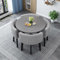 NEPHRA Table et Chaises Salle Manger Rond/Carré, Table avec 4 Chaises Encastrable, Table Cuisine Petit Espace, Table et Chaise pour Cuisine, Salle De Conférence, Réception, Club, 80cm/31.5in(E-1)