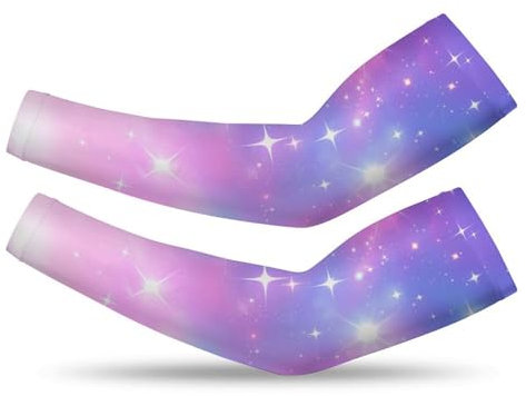 MRWQC Manguitos De Compresión Refrigerantes Manguitos Para El Brazo Rainbow Stars Glittered Universe Manguitos De Protección Solar Uv