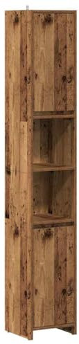 vidaXL Badschrank Altholz-Optik 30x30x183,5 cm Holzwerkstoff, Badezimmermöbel, Waschbeckenschrank, Badschränke, Badmöbel, Badschrank, Toilettenschrank