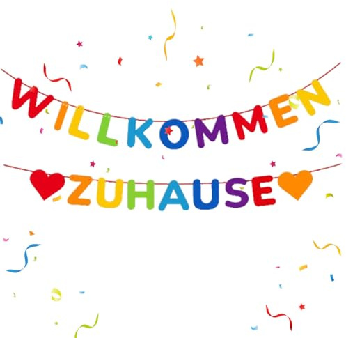 Rmerasor Willkommen Zuhause Deko,Baby Welcome Home Girlande, Herzlich Willkommen Baby Dekoration, Perfekt für Willkommen Zuhause Baby und Welcome Back Feiern (Bunt)