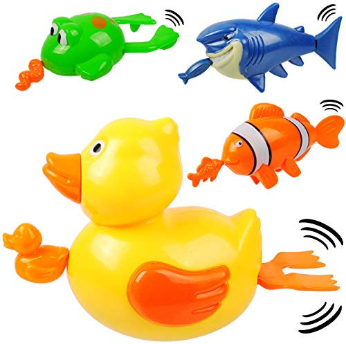 alles-meine.de GmbH Aufziehtier/Badewannenspielzeug - lustige Tiere - zum Aufziehen - schwimmt selbst im Wasser - Schwimmtier/aufziehen - für Badewanne/Badespielzeug - Wass..
