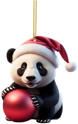 Niedlicher Cartoon-Panda Anhänger Weihnachtsbaum, Lustiger Christbaumschmuck, Deko Geschenke Weihnachten, Christbaumschmuck Tiere, Weihnachtsdeko Saisonale Dekoration Für Wohnzimmer Schlafzimmer