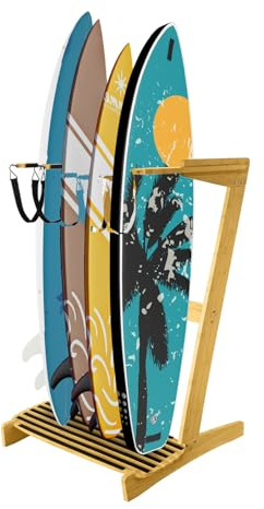 TWO STONES Vertikales Surfbrett-Gestell | Surfbrett-Ständer – Surf-Rack mit kostenloser Wandhalterung, freistehender Surfbrett-Halter für Shortboard, Paddleboard, Snowboard, Skateboard, Ski und