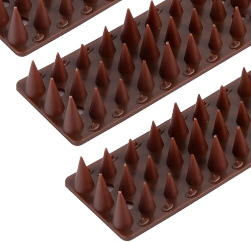 OFFO Bird Spikes,Pigeon Spikes for Pigeon Deterrent to Keep Bird or Cat Animals Away, Fence Wall Spikes of Bird Deterrent Covers 10.8m,Height 1.7cm,Brown