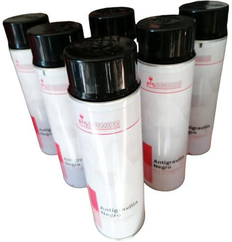 6 peintures anti-gravillons pour voiture en spray protecteur noir 500 ml.