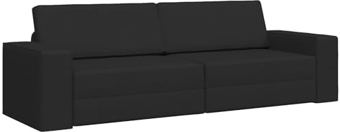vidaXL Boden Sofa Bett 2-in-1 Schwarz 245x150x60.5 cm Stoff