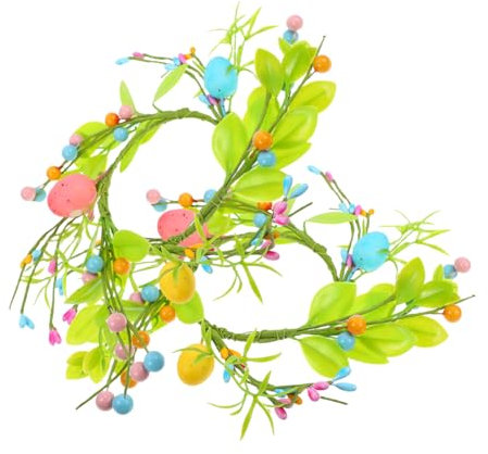 Alipis 2piezas De Anillos Velas De Pascua Decoración Artificial para Huevos De Pascua Guirnalda De para Fiesta De Primavera Centro De Mesa Interior Casa De Campo