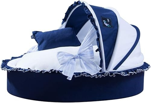 Niedliche Haustierwiege Hundekorb Bett Katze Welpe Haustierbetten Haustier Traum Nest Haustier Zwinger Katze Hundebetten Haustier Nest Abnehmbarer Waschbarer Bezug, Blue