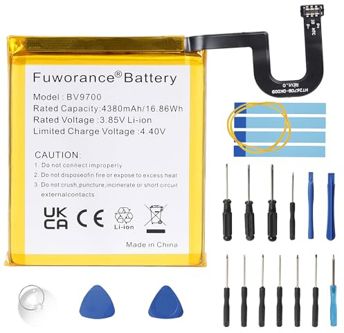 Fuworance 4380mAh 3.85V 605872 Replacement Battery Compatible with Blac-kview BV9700 Compatible with Blackview BV9700 Pro Smartphone Mobile Phone Li-ion Battery+Tool Kit