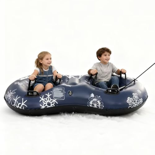 Aufblasbare Schlitten 2 Personen für Kinder Erwachsene: JanTeelGO 167cm Snow Tube Reifen Schneereifen Rutschreifen mit Griffen und Zugseil -Frostbeständig für Wintersport Outdoor