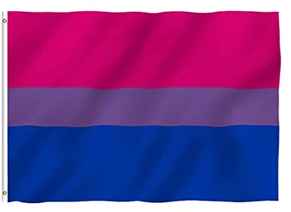 Bisexuelle Pride-Flagge, Bisexuelle Pride-Flagge, Polyester, lebendige Farben, UV-beständig, doppelt genäht, mit Messingösen, 90 x 150 cm