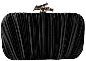 Feizikaw Handtasche Mädchen Elegante formelle Abendtasche, luxuriöse Clutch aus Satin für Gala-Dinner-Partys und (Black, One Size)