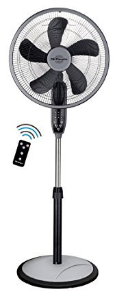 Orbegozo SF 0246 - Ventilador de pie, sobremesa o pared, temporizador, mando a distancia, 3 velocidades, 55 W, negro