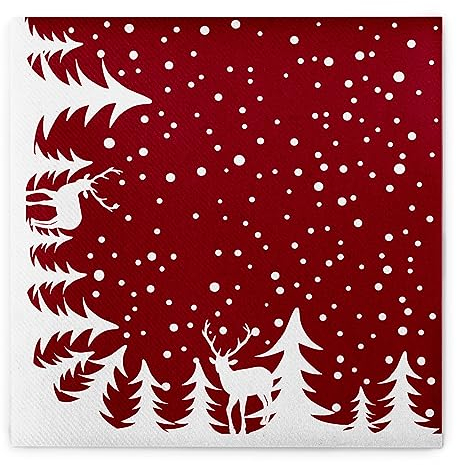 Sovie HORECA Serviette Marvin in Bordeaux aus Linclass® Airlaid, Weihnachtsserviette festlich stoffähnlich, Einwegserviette ideal für die Adventszeit & Weihnachten, 40x40cm, 50 Stück