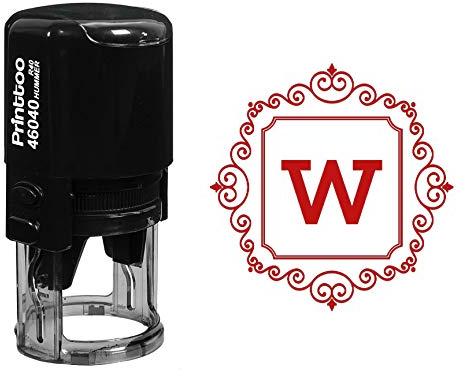Printtoo Platz - strudelgrenze W Alphabet - Monogramm - Initialen - Buro - Briefpapier Selbstfarber R - 40 Stempel