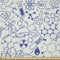 ABAKUHAUS Wissenschaft Stoff als Meterware, Geometrie Chemie Theme, Microfaser Stoff für Dekoratives Basteln, 1M (230x100cm), Elfenbein und Violettblau