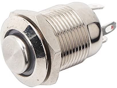 Pulsante Momentaneo Interruttore A Pulsante Interruttore A 12mm di Alimentazione Auto LED Impermeabile (Rosso)