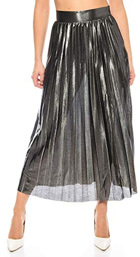 ONLY Damen Onlhailey Pleated Skirt JRS Rock, per Pack Grau (Silver Silver), 36 (Herstellergröße: S)