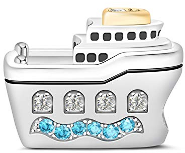 GNOCE Kreuzer Schiffs Charm Anhänger S925 Sterling Silber Führen Sie Ihr Eigenes Schiff Charm Perlen für Armband Halskette Schmuck Geschenk für Damen Herren