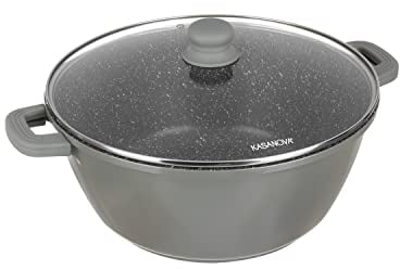 KASANOVA Grande pentola antiaderente diametro 32 cm linea I Giganti con coperchio in vetro, 8,9 L