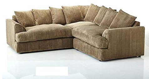 Jasper Jumbo Cord Corner Sofa Suite Coffee (LEFT HAND SIDE)