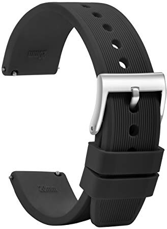 TStrap Silikon Uhrenarmband Schnellspanner - Soft Uhr Gummi Armband Herren Uhrband - Wasserdichtes Militär Uhrenband Ersatzarmband für Uhr und Smartwatch - 18mm 20mm 22mm
