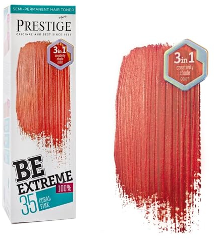 Vip's Prestige Be Extreme | Semipermanenter Haartonisierer 35 Korallenrosa | Reines Pigment | Verleiht gefärbten oder grauen Haaren Farbe | Temporäres Ergebnis | Ammoniakfrei, Parabenfrei, PPD-frei