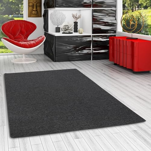 Snapstyle Feinschlingen Velour Teppich Strong Schwarz Grau in 24 Größen