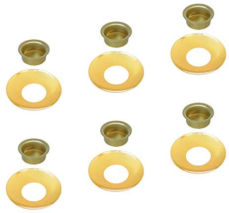 Auswahl Sorte + Menge - Kerzentülle Kerzeneinsatz Kerzenhalter Tropfenfänger aus Metall, für Baumkerzen, Puppenkerzen, Pyramidenkerzen Tafelkerzen u. Teelichter - 6 Stück Tülle + Tropfenfänger 20 mm