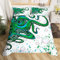 Loussiesd - Funda de edredón infantil con estampado de pulpo verde, juego de ropa de cama de microfibra con diseño de grafiti en acuarela, manchas de tinta de color, calamar azul y verde, tamaño