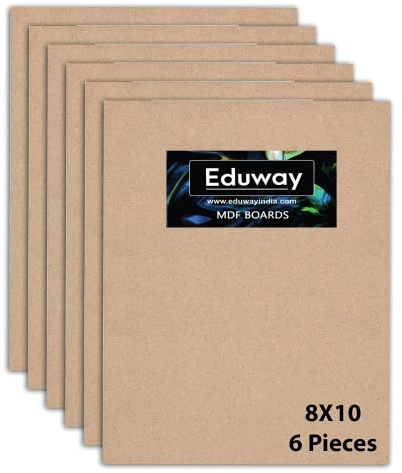 Eduway MDF-Platte, 20,3 x 25,4 cm, japanisches Eschenholzfurnier (20,3 x 25,4 cm), 6 Stück