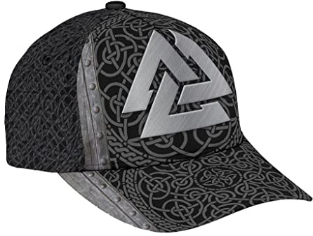 456 Schirmmütze Wikinger Metallmuster Schwarz Basecap Für Running Cool Sonnenmütze Unisex Sport Trucker Baseballkappe Hat Sommer