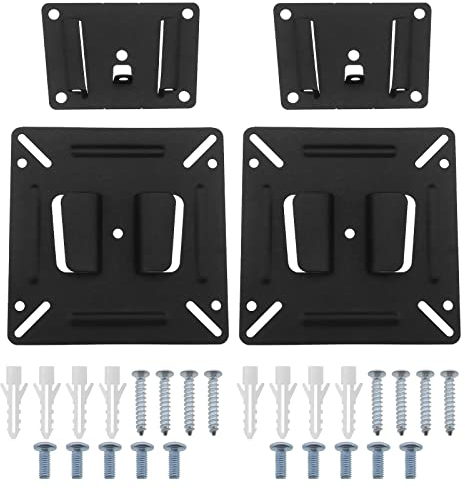Be In Your Mind 2 Sets Monitor Wall Mount Bracket for 14-24 Inch LCD TV Monitors Advertising Machines Industrial Screen Max Load 30lbs 15kg Up to 100x100mm