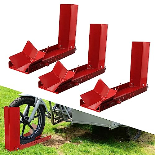 Gimisgu Motorradwippe Anhänger Vorderrad Motorrad Montageständer, 3 Stück Vorderradklemme Motorrad Ständer, Geeignet für 8-24 Zoll Reifen,Transportständer Radwippe