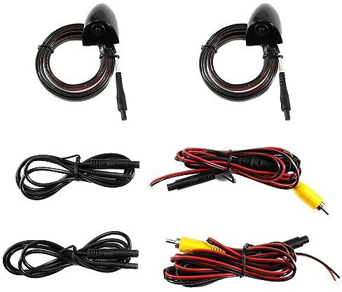 Rückfahrkamera Seitenkamera Auto, MoreChioce Multifunktional Rückfahrkamera Auto Kamera Rückfahrkamer Tote Winkel IP67 Wasserdicht 12V für PKW LKW Wohnmobil Transporter,Schwarz