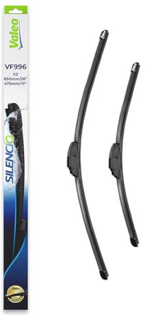 VALEO Silencio Wischer - VF996 - Leistungsstarke, hervorragende Sicht auf der Straße, einfache Montage - originale Flachblätter 650mm/475mm - Vorne - Set mit 2 Wischerblättern - 577996