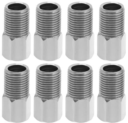 OTOTEC 8pcs Hydraulic Brake Hose Compression Nuts Connector Insert Connecting Bolt Mountain Bike Hydraulic Disc Brake Hose Tightening M8 Screw, Silver