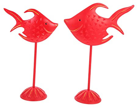 minkissy 2pièces Décoration De Poisson De Style Méditerranéen pour Bureau Ornements De Poisson Aquarium Décor De Bureau Élégant Et Réaliste