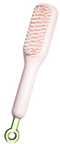 Detangle Hair Brush for Womens & Mens, Self Cleaning Hair Brush Dry & Wet Massage Comb for Slicking Back Hair, Unisex Curly Hair Brush (Pink)