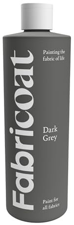 Fabricoat Fabric Paint – Restore or Change the Colour of Any Fabric - Paint Directly Onto Fabric - Transform Anything – Sofas, Lampshades, Car Interiors (500ml, Dark Grey)