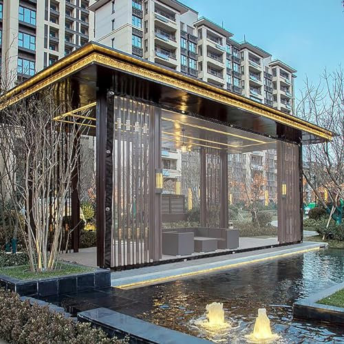 Rideaux de Bâche Imperméables Transparents Extérieurs, Rideaux Extérieurs PVC Étanche Transparent, Rideau Exterieur Terrasse Auvents, for L'usine de Fenêtre de Balcon de Patio ( Size : 4x5m(13.1x16.4f