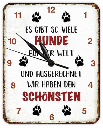 Blechwaren Fabrik Braunschweig GmbH So viele Hunde - Wir haben den schönsten - Wanduhr - Kultuhr - KU07