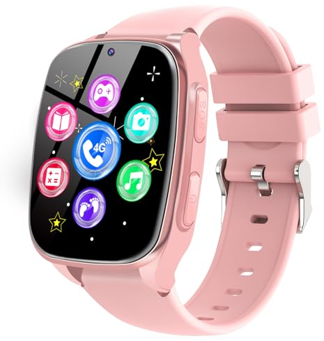 Ucani Montre Connectée Enfant - Smartwatch Telephone Fille Garçon avec Appel SOS Jeux Podometre Appareil Photo Musique Reveil Livres Audio, Smart Watch Intelligente pour Enfants 3-12 Ans (Rose)