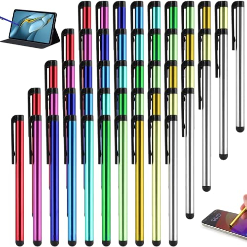 FYSL 50 Pièces Stylets Universels Capacitifs pour Écran Tactile, Stylet Stylo, Stylets Capacitifs pour Tablettes, iPad Mini, iPad Pro, iPad Air, Smartphones, Samsung Galaxy, Tous Téléphone Tablet