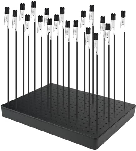 TOVOT Model Painting Stand Base(20×15CM) with 20PCS Alligator Clips Sticks(18.6CM) Model Making Tool Spray Paint Clamps